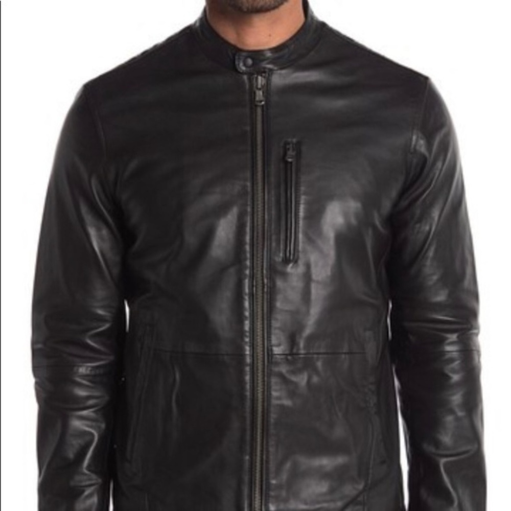John Varvatos Leather Jacket Men's Large